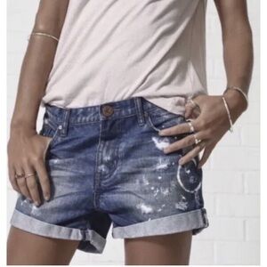 ONE TEASPOON DISTRESSED CHARGERS DENIM JEAN SHORTS